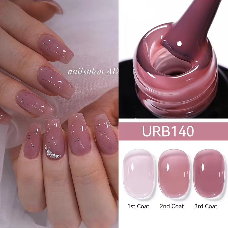 7ml Fiber Rubber Base Gel – Clear UV Builder for Nail Repair & Fiberglass Extension - DELEOUR