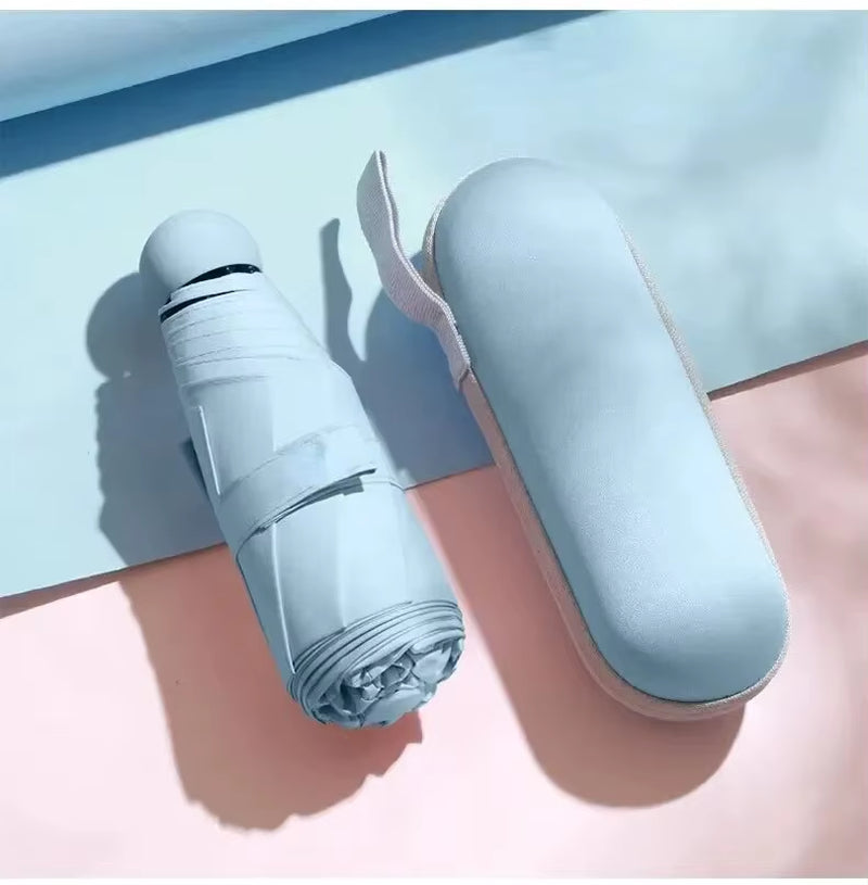 Mini Capsule Umbrella – Foldable, UV-Blocking, Dual-Use for Sun & Rain - DELEOUR