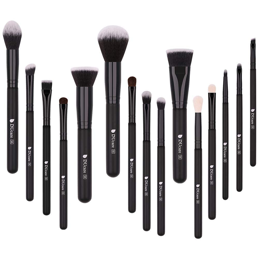 Makeup Brushes 15Pcs Premium Synthetic Kabuki Makeup Brush Set - DELEOUR
