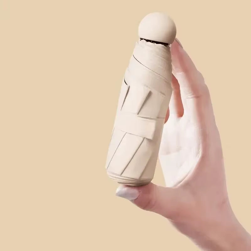 Mini Capsule Umbrella – Foldable, UV-Blocking, Dual-Use for Sun & Rain - DELEOUR