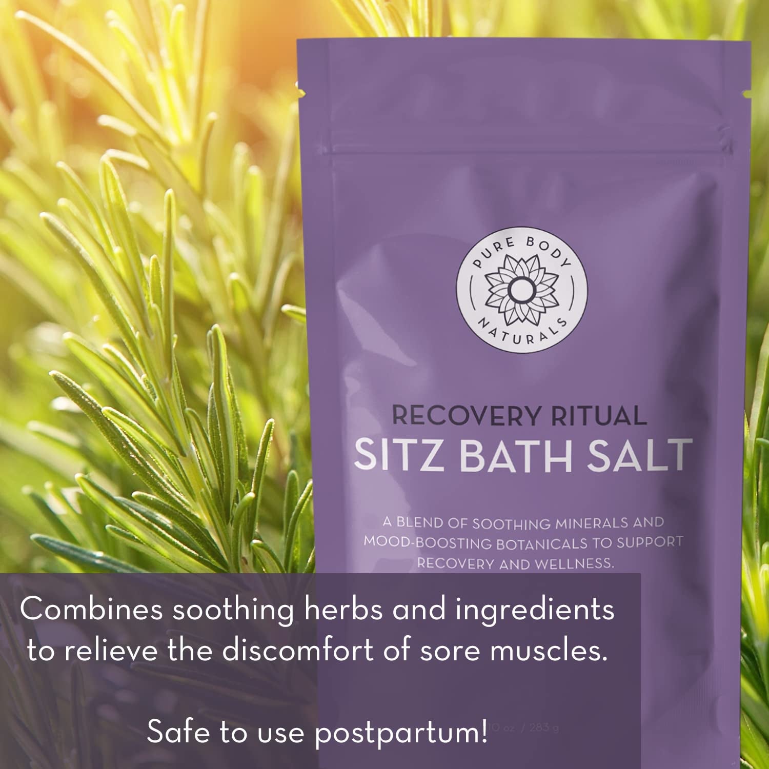 Sitz Bath Salt – Postpartum Care – Natural Soak for Self Care and - Post Partum Essentials, 10 Oz - DELEOUR