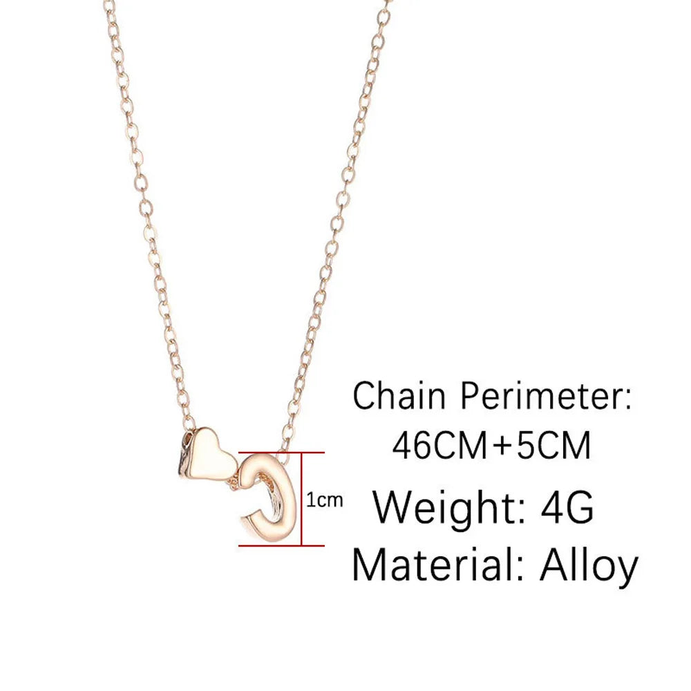 Dainty Gold Initial Heart Choker Necklace – Elegant Pendant Jewelry Gift for Women - DELEOUR