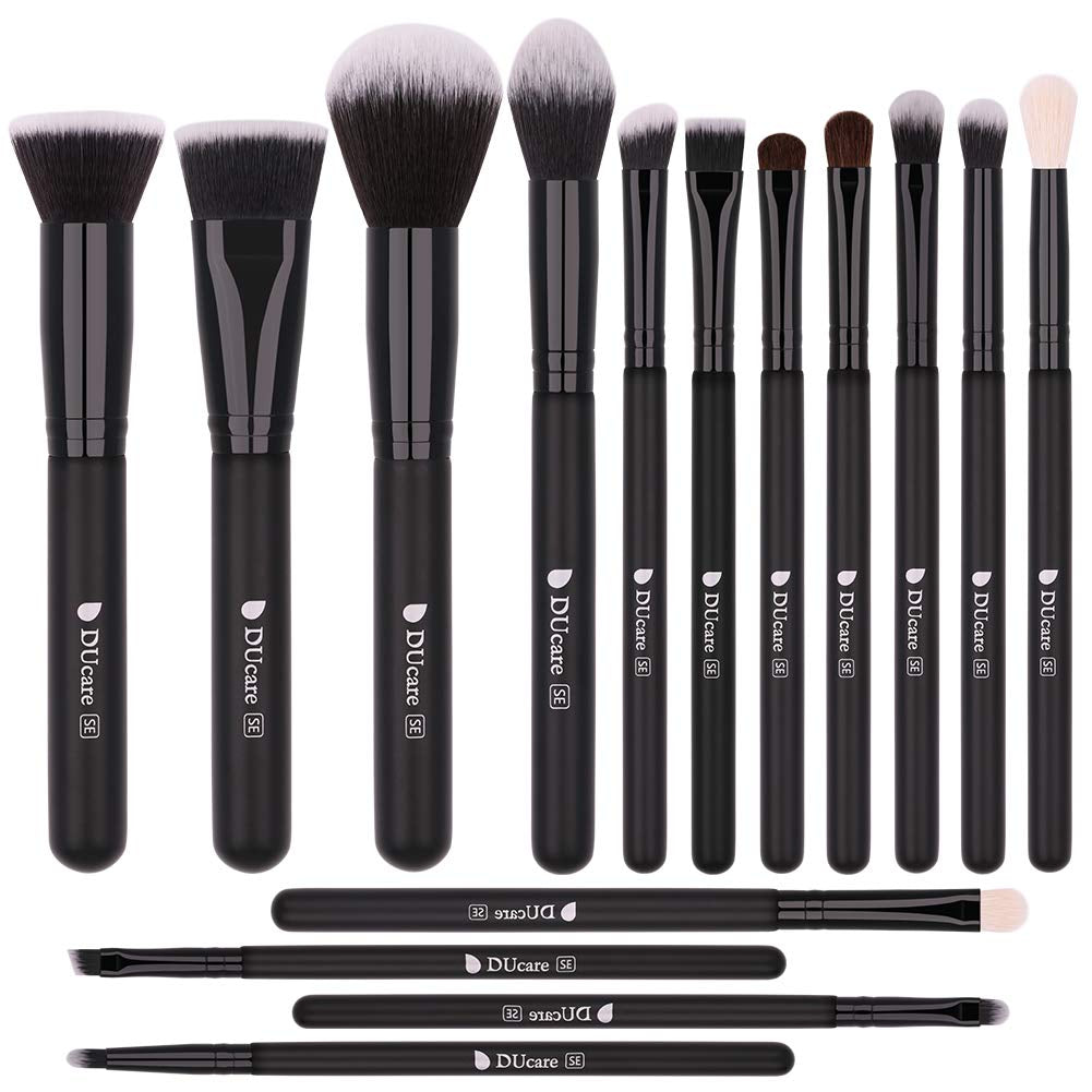 Makeup Brushes 15Pcs Premium Synthetic Kabuki Makeup Brush Set - DELEOUR