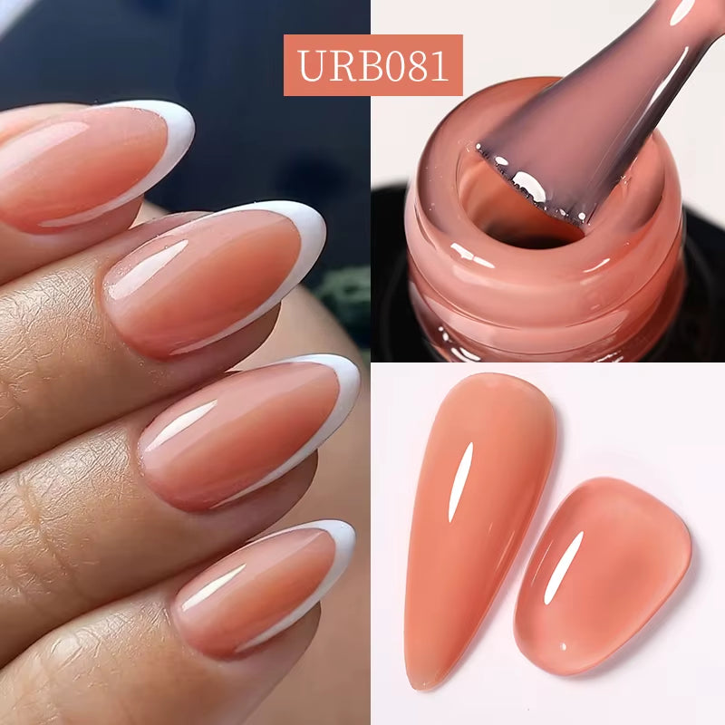 7ML Fiber Rubber Base Gel for Broken Nail Repaired Fiberglass Clear Quick Building UV Construction Gel Soak off Varnish