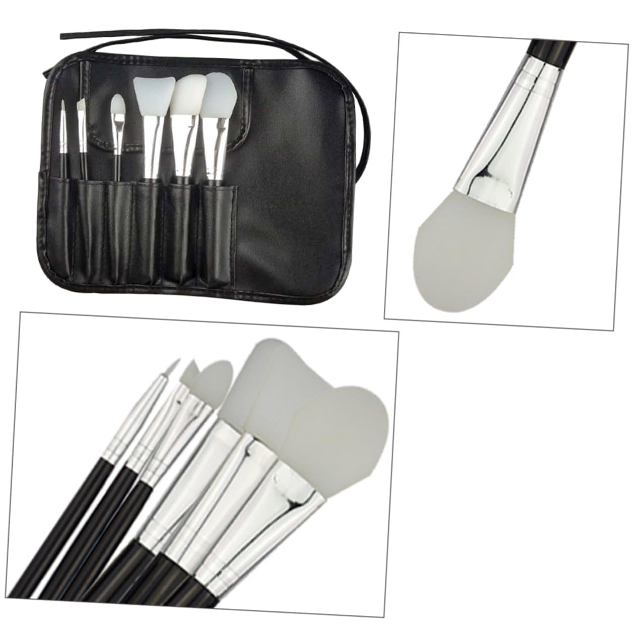 Makeup Brush Kit-6Pcs Set Blush Makeup Brushes Natural Fiber Bristles - DELEOUR