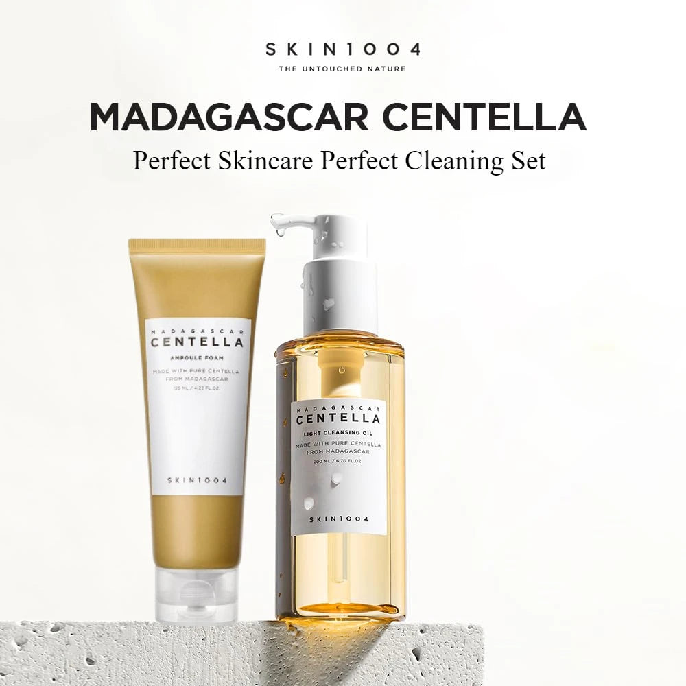 Skin Care Centella Ampoule Face Wash Foam Cleanser Facial Pore Control Makeup and Skincare Set - DELEOUR