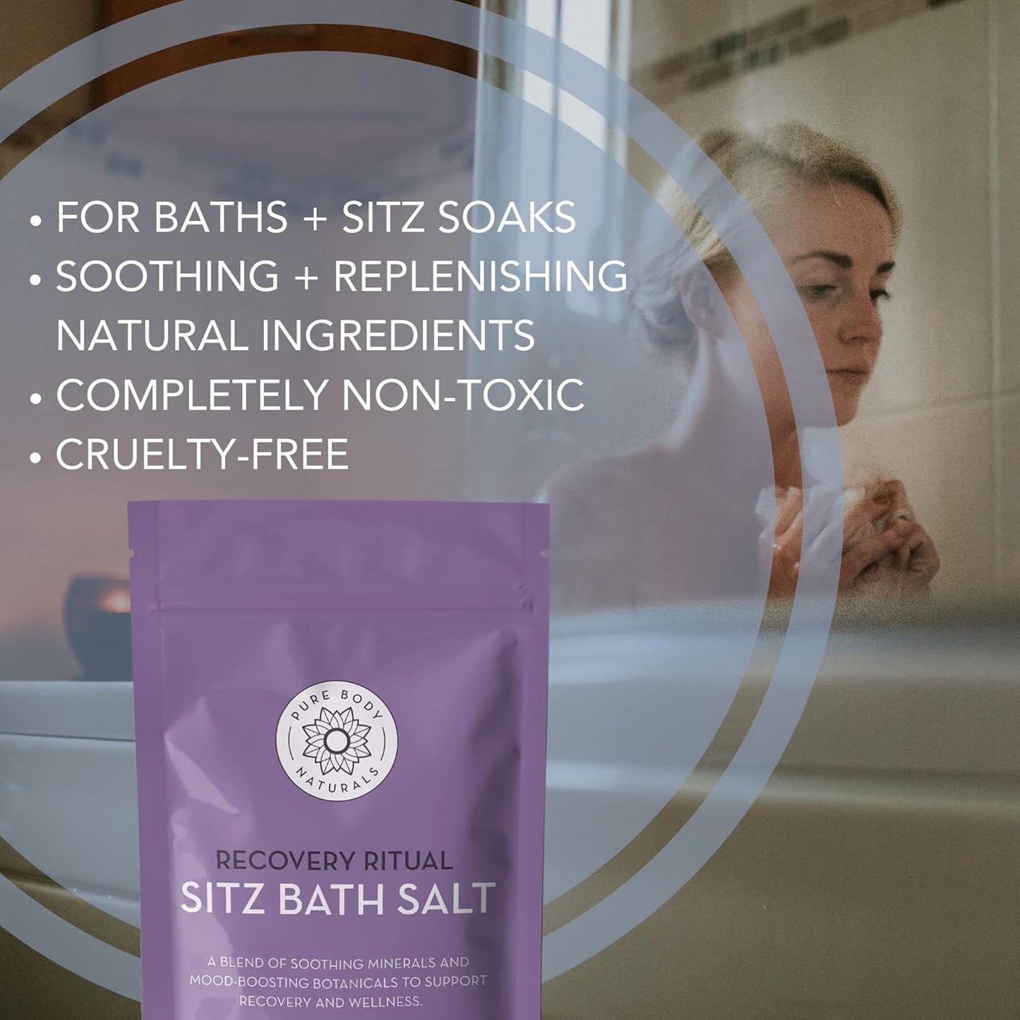 Sitz Bath Salt – Postpartum Care – Natural Soak for Self Care and - Post Partum Essentials, 10 Oz - DELEOUR