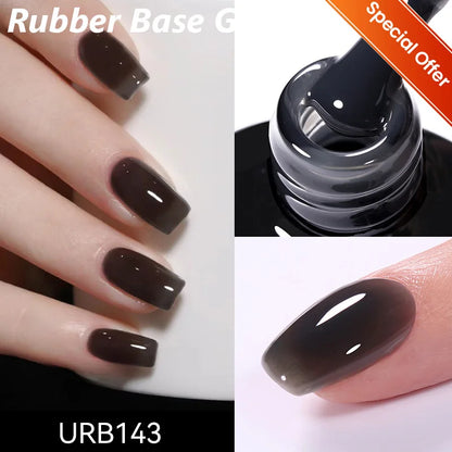 7ml Fiber Rubber Base Gel – Clear UV Builder for Nail Repair & Fiberglass Extension - DELEOUR
