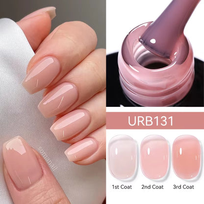 7ml Fiber Rubber Base Gel – Clear UV Builder for Nail Repair & Fiberglass Extension - DELEOUR