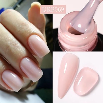 7ML Fiber Rubber Base Gel for Broken Nail Repaired Fiberglass Clear Quick Building UV Construction Gel Soak off Varnish