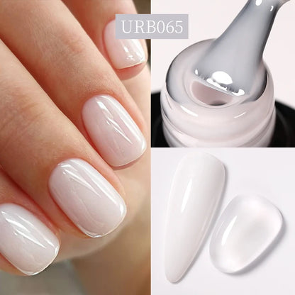 7ML Fiber Rubber Base Gel for Broken Nail Repaired Fiberglass Clear Quick Building UV Construction Gel Soak off Varnish
