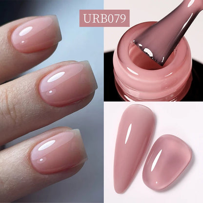 7ML Fiber Rubber Base Gel for Broken Nail Repaired Fiberglass Clear Quick Building UV Construction Gel Soak off Varnish