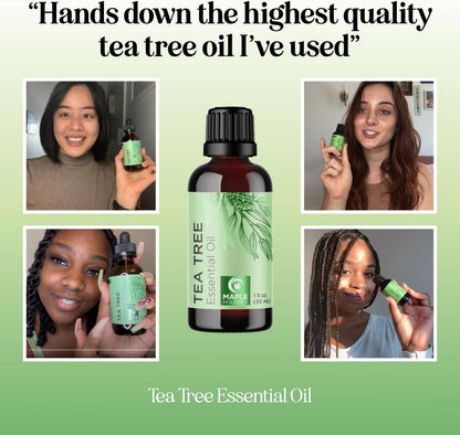 100% Pure Tea Tree Essential Oil – Premium Quality for Skin and Scalp Care, Aromatherapy, and Natural Cleaning Solutions - DELEOUR