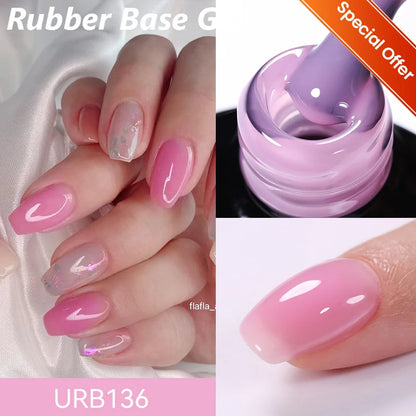 7ml Fiber Rubber Base Gel – Clear UV Builder for Nail Repair & Fiberglass Extension - DELEOUR