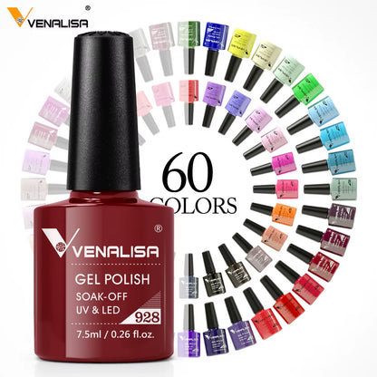 60-Color Nail Gel Polish – High-Quality, Odorless, Organic UV Soak-Off Gel Lacquer - DELEOUR