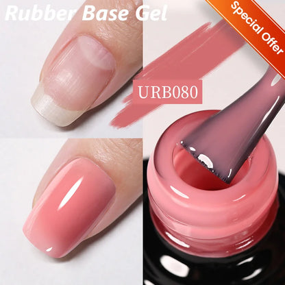 7ML Fiber Rubber Base Gel for Broken Nail Repaired Fiberglass Clear Quick Building UV Construction Gel Soak off Varnish