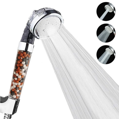 3-in-1 High-Pressure Handheld SPA Shower Head – Water-Saving Rainfall with Anion Filter - DELEOUR