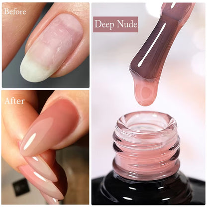 7ML Fiber Rubber Base Gel for Broken Nail Repaired Fiberglass Clear Quick Building UV Construction Gel Soak off Varnish