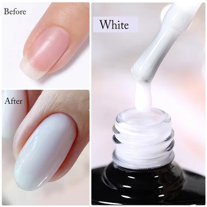 7ML Fiber Rubber Base Gel for Broken Nail Repaired Fiberglass Clear Quick Building UV Construction Gel Soak off Varnish