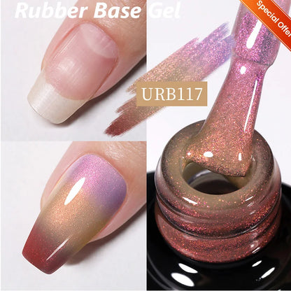 7ML Fiber Rubber Base Gel for Broken Nail Repaired Fiberglass Clear Quick Building UV Construction Gel Soak off Varnish