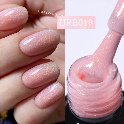 7ML Fiber Rubber Base Gel for Broken Nail Repaired Fiberglass Clear Quick Building UV Construction Gel Soak off Varnish