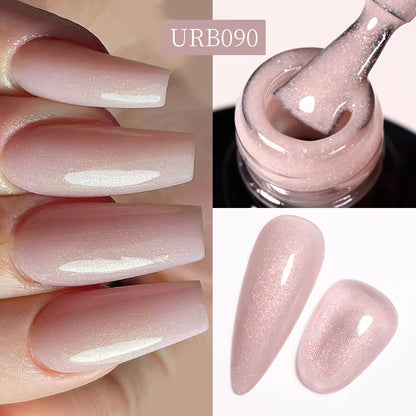 7ML Fiber Rubber Base Gel for Broken Nail Repaired Fiberglass Clear Quick Building UV Construction Gel Soak off Varnish