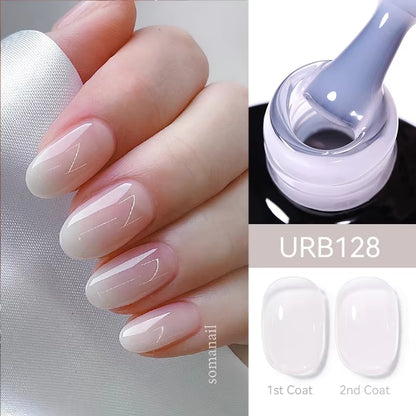 7ml Fiber Rubber Base Gel – Clear UV Builder for Nail Repair & Fiberglass Extension - DELEOUR