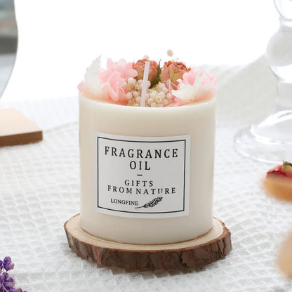 Elegant Scented Candles with Dried Flowers – Perfect for Home Decor or Romantic Weddings - DELEOUR