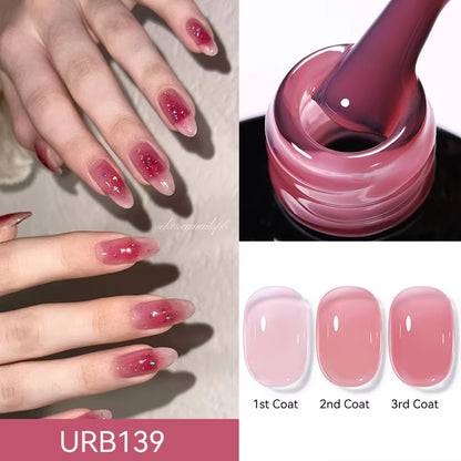 7ml Fiber Rubber Base Gel – Clear UV Builder for Nail Repair & Fiberglass Extension - DELEOUR