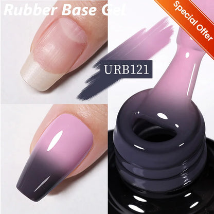 7ML Fiber Rubber Base Gel for Broken Nail Repaired Fiberglass Clear Quick Building UV Construction Gel Soak off Varnish