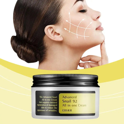 Advanced Snail 92 All-in-One Cream with 96% Snail Mucin – Moisturizing & Nourishing Skincare - DELEOUR
