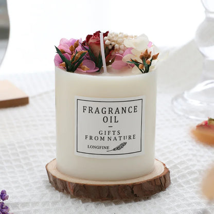 Elegant Scented Candles with Dried Flowers – Perfect for Home Decor or Romantic Weddings - DELEOUR