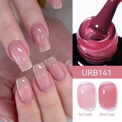 7ml Fiber Rubber Base Gel – Clear UV Builder for Nail Repair & Fiberglass Extension - DELEOUR
