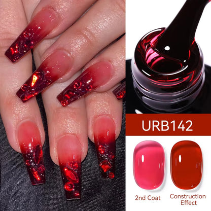 7ml Fiber Rubber Base Gel – Clear UV Builder for Nail Repair & Fiberglass Extension - DELEOUR