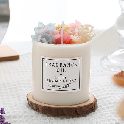 Elegant Scented Candles with Dried Flowers – Perfect for Home Decor or Romantic Weddings - DELEOUR