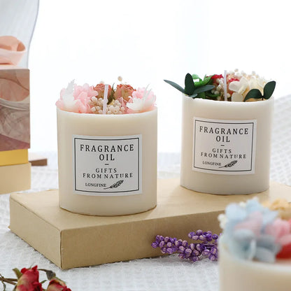 Elegant Scented Candles with Dried Flowers – Perfect for Home Decor or Romantic Weddings - DELEOUR