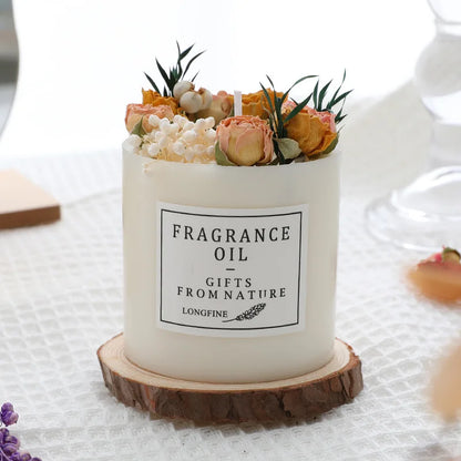 Elegant Scented Candles with Dried Flowers – Perfect for Home Decor or Romantic Weddings - DELEOUR